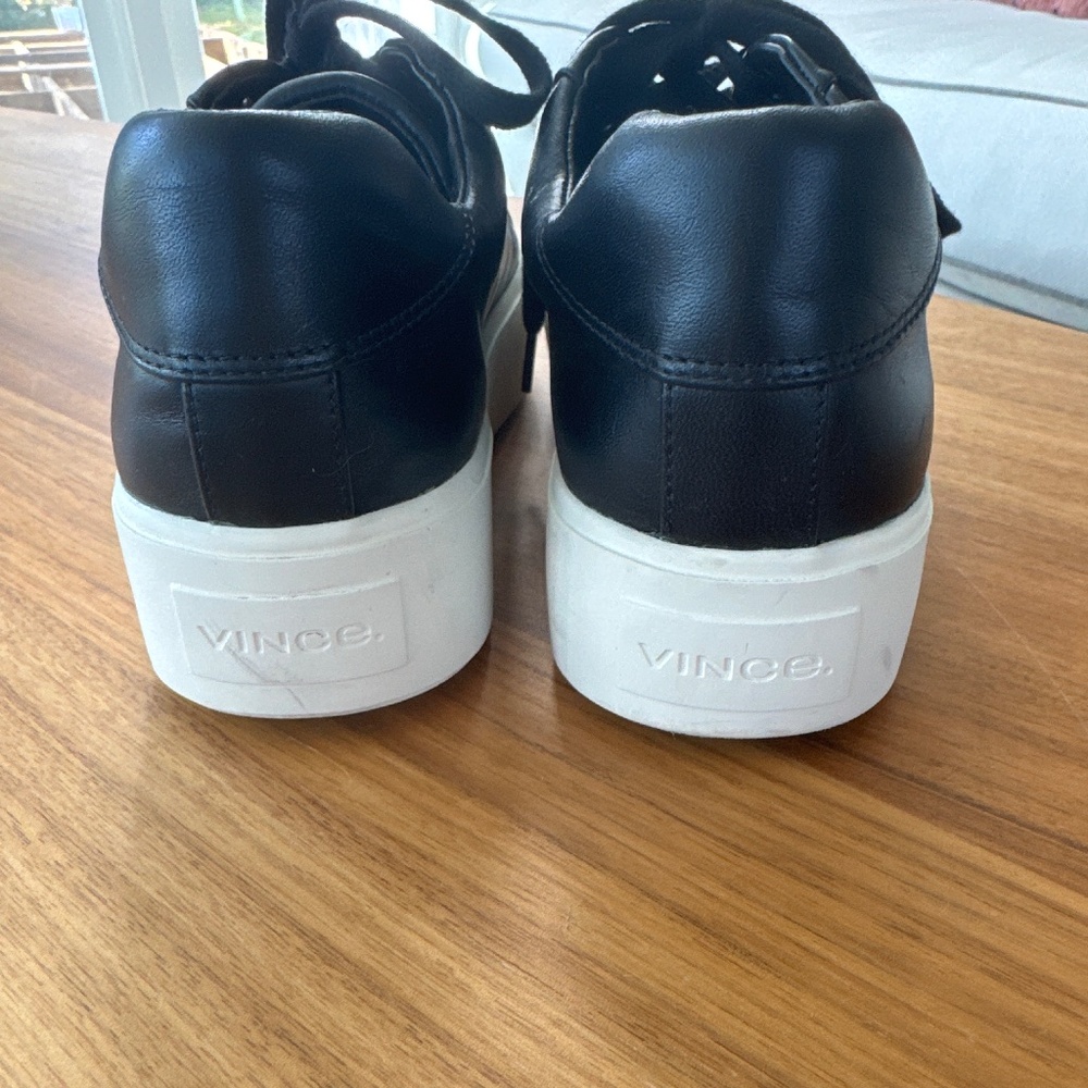 Woman's -Vince - Black Leather Benfield Leather Platform Sneaker (size - 6) - Picture 13 of 16